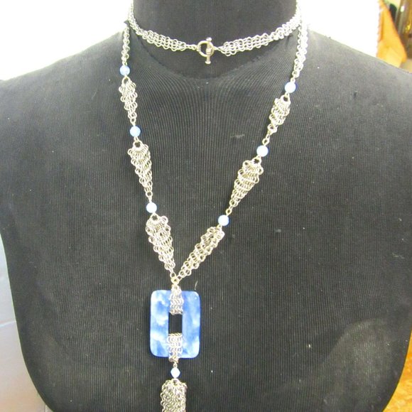 Ferrara Whiting and Davis Blue Semi Precious Pendant